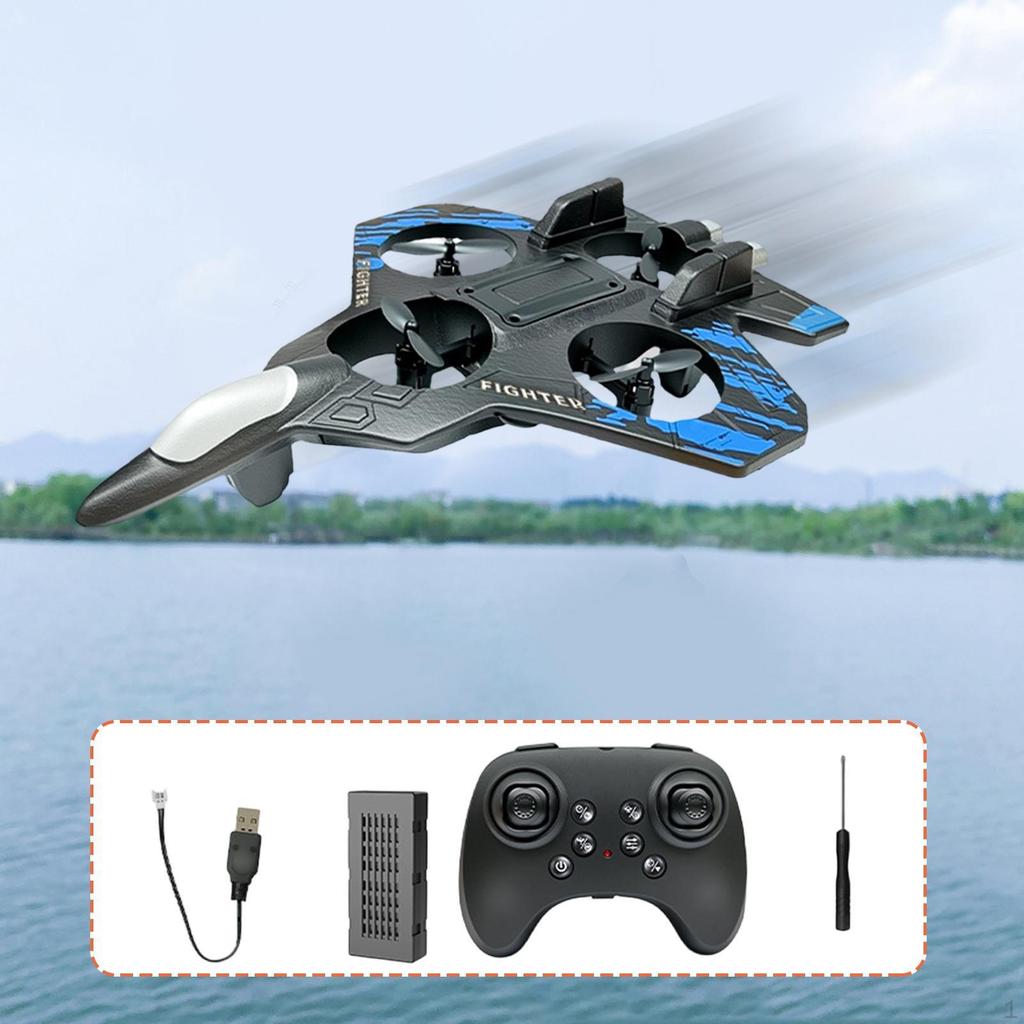 Remote Control Airplane Fighter Jet Model Roll for Kids Adults Lightweight with Colorful Lights RC