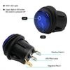 5Pcs/Set Waterproof Rocker Round Switch Toggle Red Blue LED Light Car Auto Boat Dash ON/OFF SPST Button Luminescence Accessories