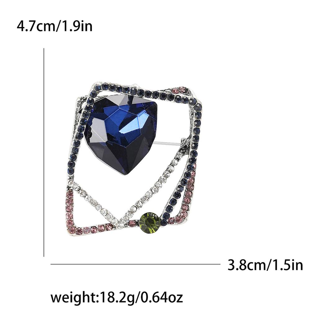Broșă pătrată cu strasuri, creativă rafinată, personalizată, versatilă, pentru costum de damă, haină, corsaj, bijuterii