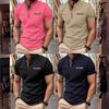 2024 Men's Trendy Casual Stand Collar Short Sleeve Polo Shirt
