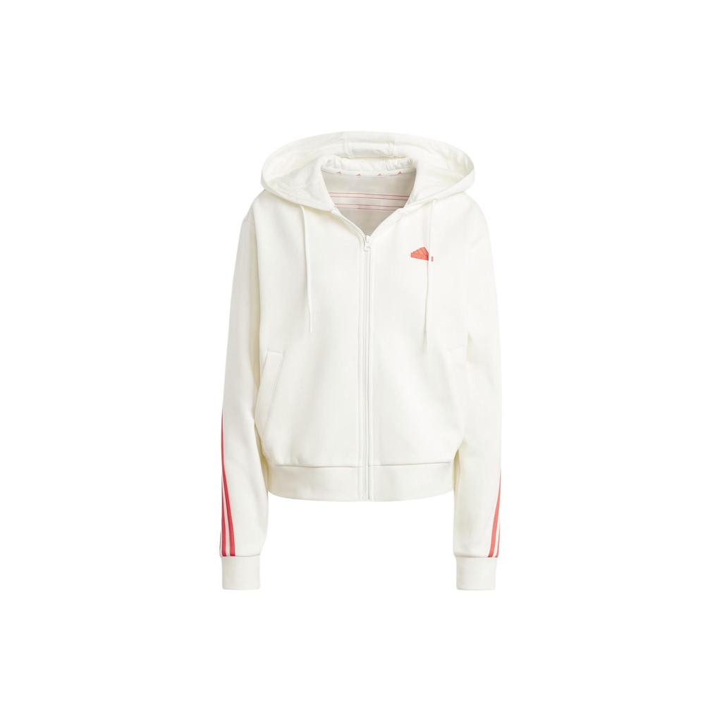 Adidas Future Icons Full Zip Hooded Jacket Women Outerwear Han-Jade-White IS3679