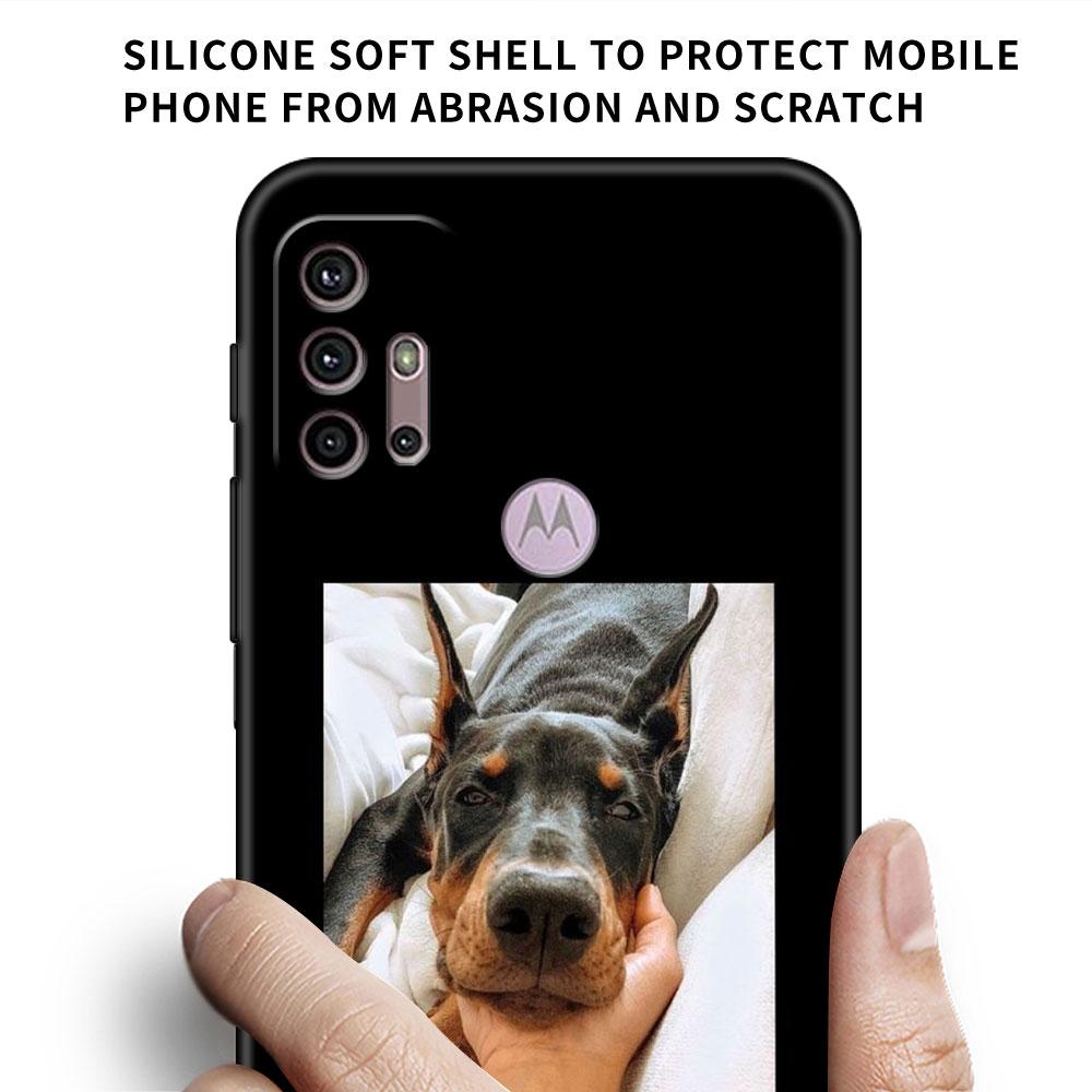 Animal Dachshund Doberman Dog Soft Case For Motorola G60 G30 Edge 20 30 G22 G9 Play G52 G8 G9 Power G50 One Fusion Phone Coque