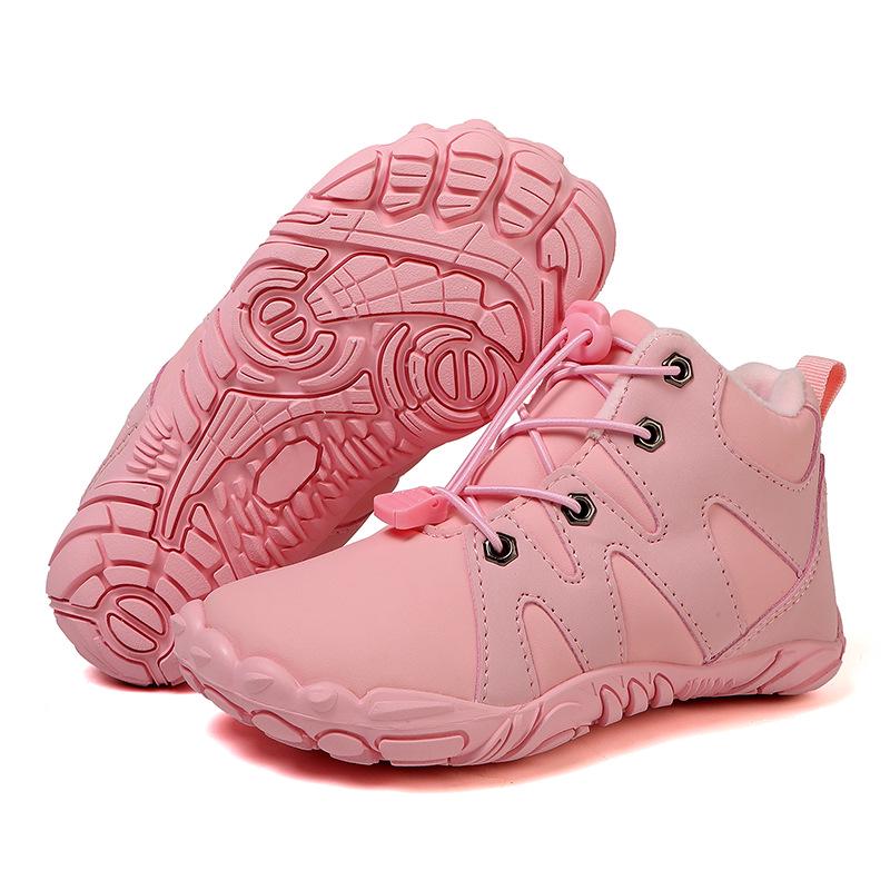 

Kids Five-Toe Velvet Lined Snow Boots for Boys and Girls 35 розовый