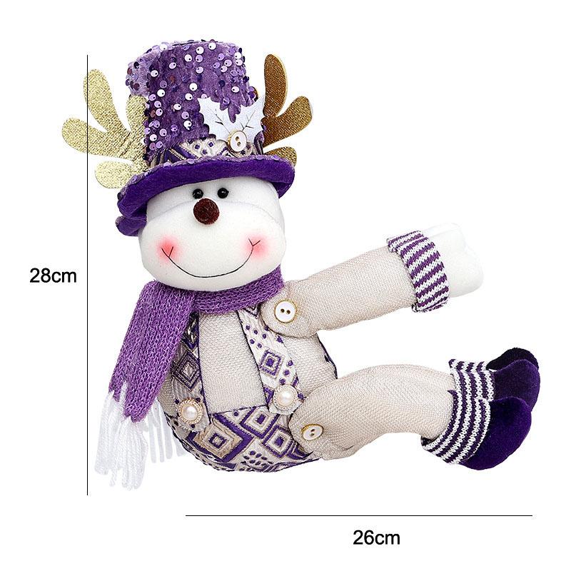 

Purple Glitter Santa Claus Snowman Curtain Buckle Cartoon Doll Clasp Home Window Decoration Exquisite Christmas Birthday Gifts 26x28cm 2pcs