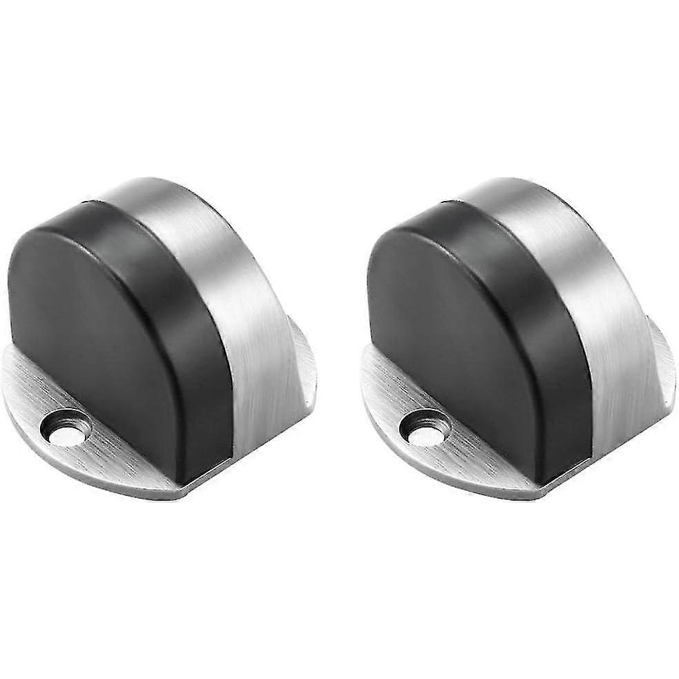 2pcs Door Stops, Stainless Steel Door Stopper Door Stop Bottom Door Stopper for Hotel Home Silver Tone for Home Office