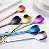 Heart-shaped Coffee Spoon Stainless Steel Teaspoons Mixing Spoon Dessert Snack Scoop Ice Cream Milk Tableware Kitchen Tool