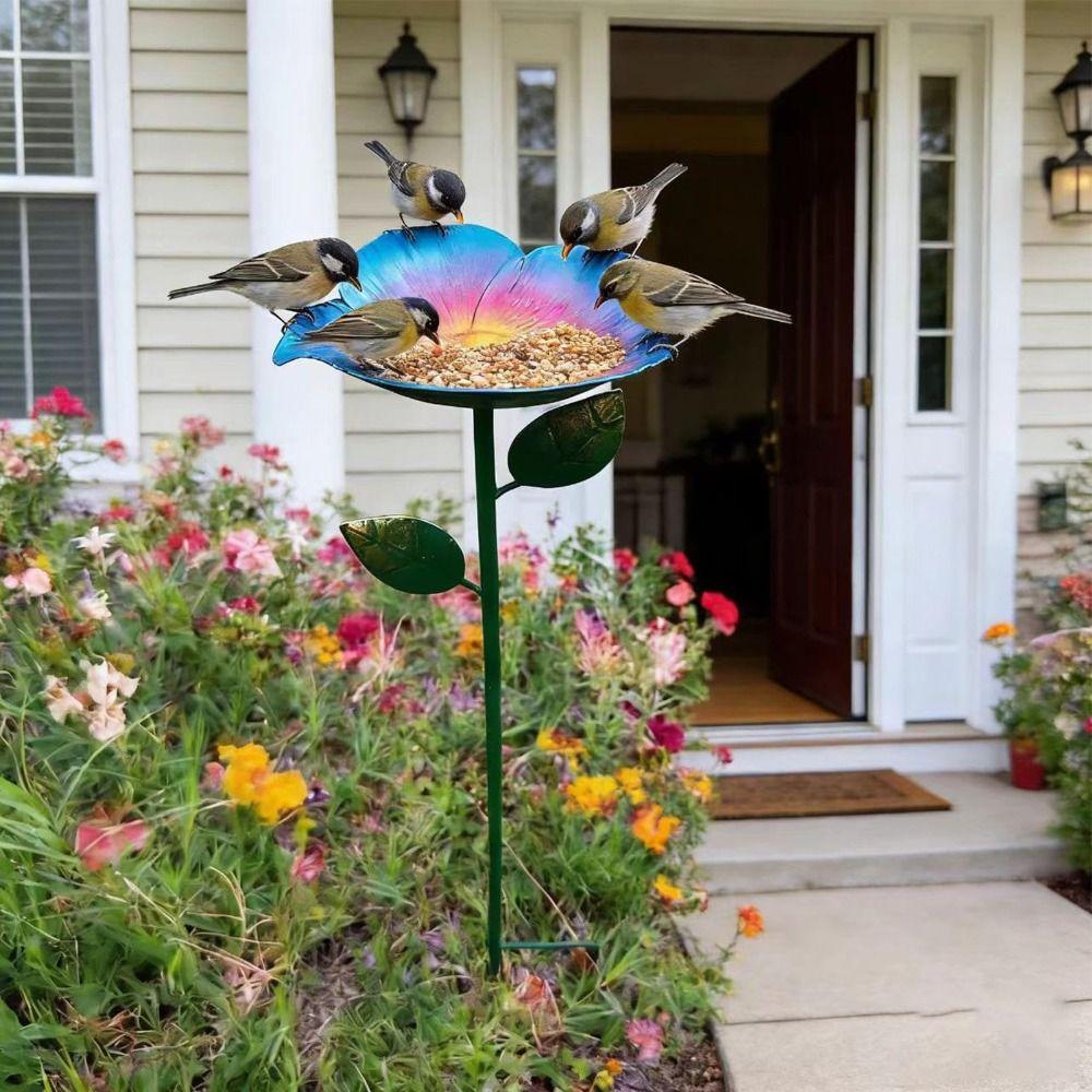 Flower Design Bee Water Feeder Metal Bird Waterer New Bee Feeder Bird Supplies