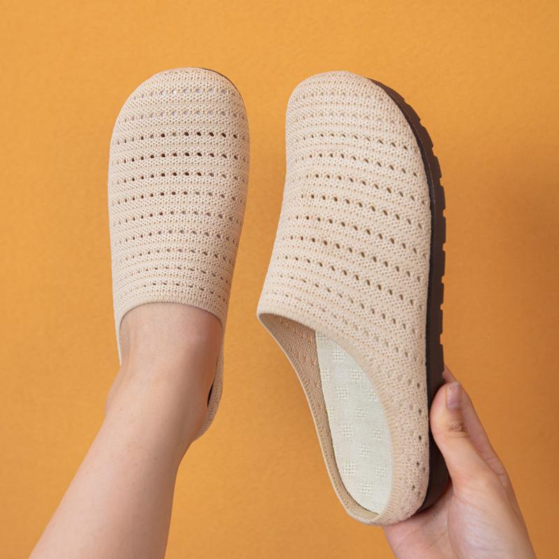 New Women's Flat Half Slippers - Fashionable Breathable and Comfortable Arch Support Not Tired Feet Non-slip Wear-resistant Cushioning Shoes