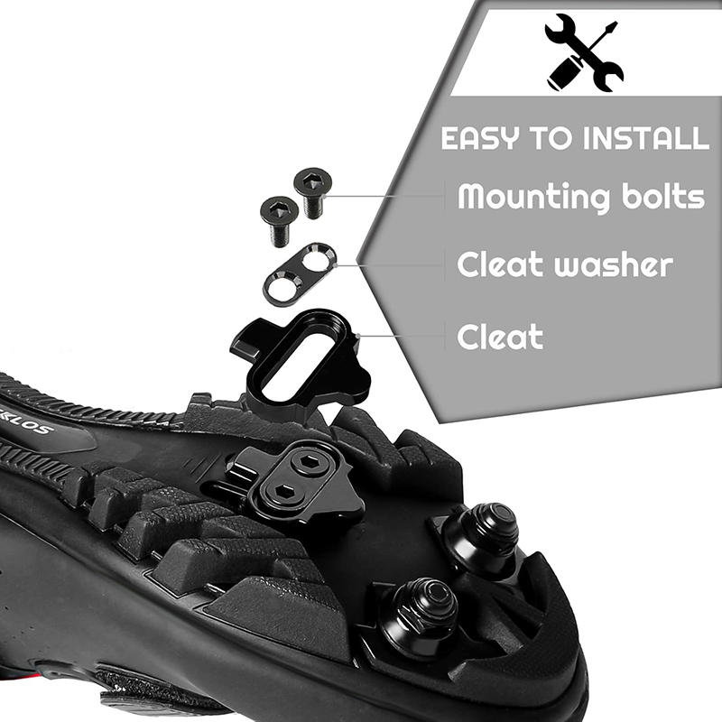 Mountain Bike SPD Cleats Set Multi-Release for Road Bicycle Cycling Accessories Pedal Clips with Mounting Bolts MTB Compatible