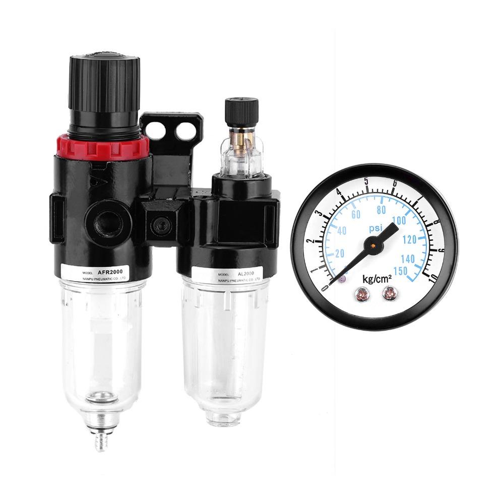 Schwarzer Luftfilter-Regler-Schmierer Halbautomatisches Ablassventil Pneumatischer Regler-Schmierer
