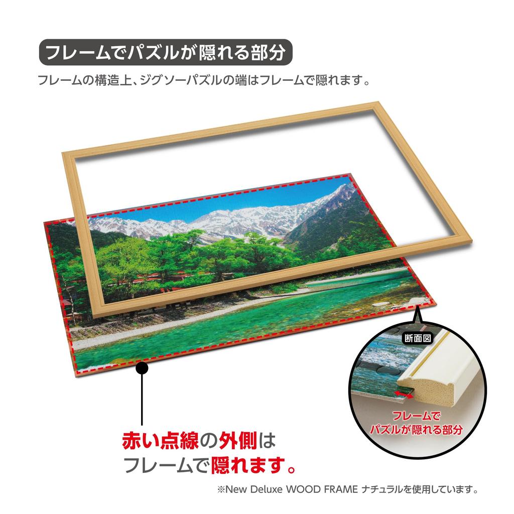 YANOMAN Wooden Puzzle New DX Wood Premium Blue Panel Clear Cell UV Reversible Color Hanging Cord Blue Frame, Frame, (35x49cm), No. 5-T, Cover,