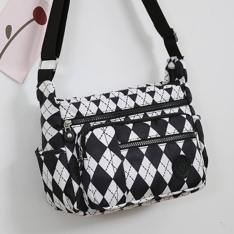 New Vintage Fashion Crossbody Bag Print Multi-Layer Large Capacity Middle-Aged Mom Bag Oxford Fabric Women Bag