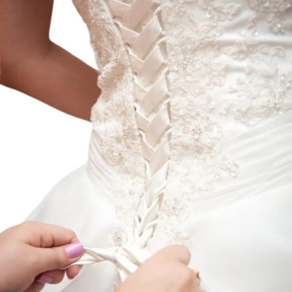 Ultra-Thin Gown Corset Tie Satin Lace-Up Ribbon Tie Bandage Rope Strap  For Bridal Evening Party