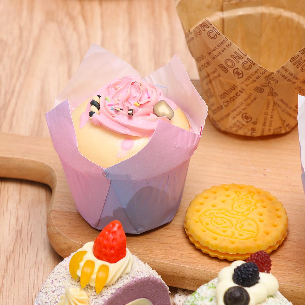50pcs DIY Bakeware Pastry Tools Cake Muffin Cups Greaseproof Paper Tulip Baking Cup Cupcake Liners