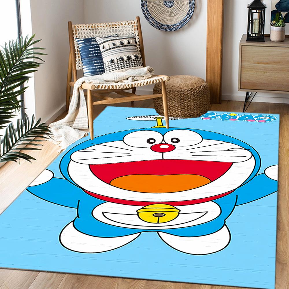 Doraemon Adventure Themed Anti-Slip Rugs - Polyester Home Decor, Suitable for Bedrooms, Living Rooms, Doorways, Studios, and Decorations