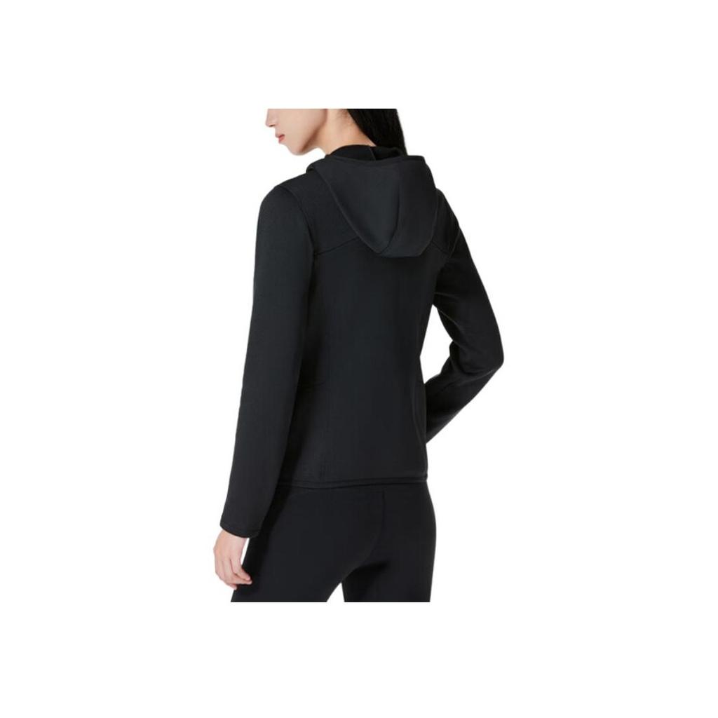 Anta Champion All-Weather Series Solid Color National Flag Logo Zipper Hoodie Jacket Women Jackets Black 162340725-4