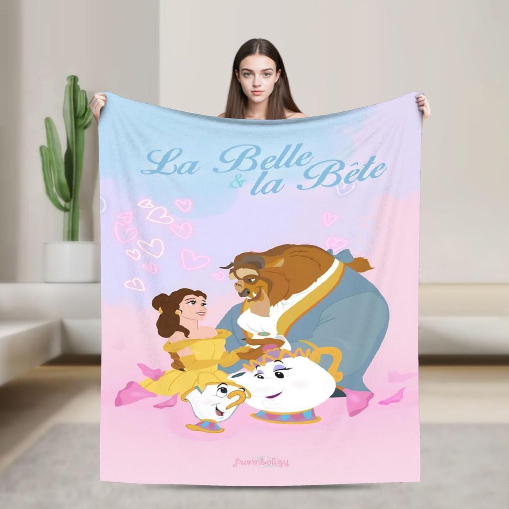 Belle La Bella e la Bestia Coperta Qualità Calda Morbida Plaid Inverno Studenti Decorazioni per la Casa Novità Copriletto