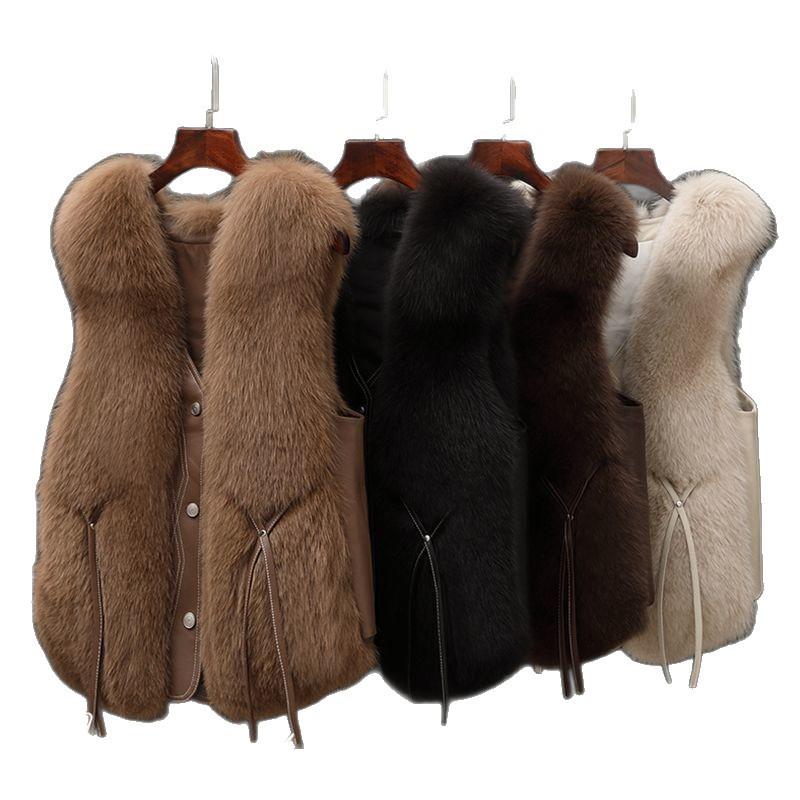 Imitation fox fur vest vest, young model, new model in autumn and winter, female Haining short model, foreign style, trendy outside wear