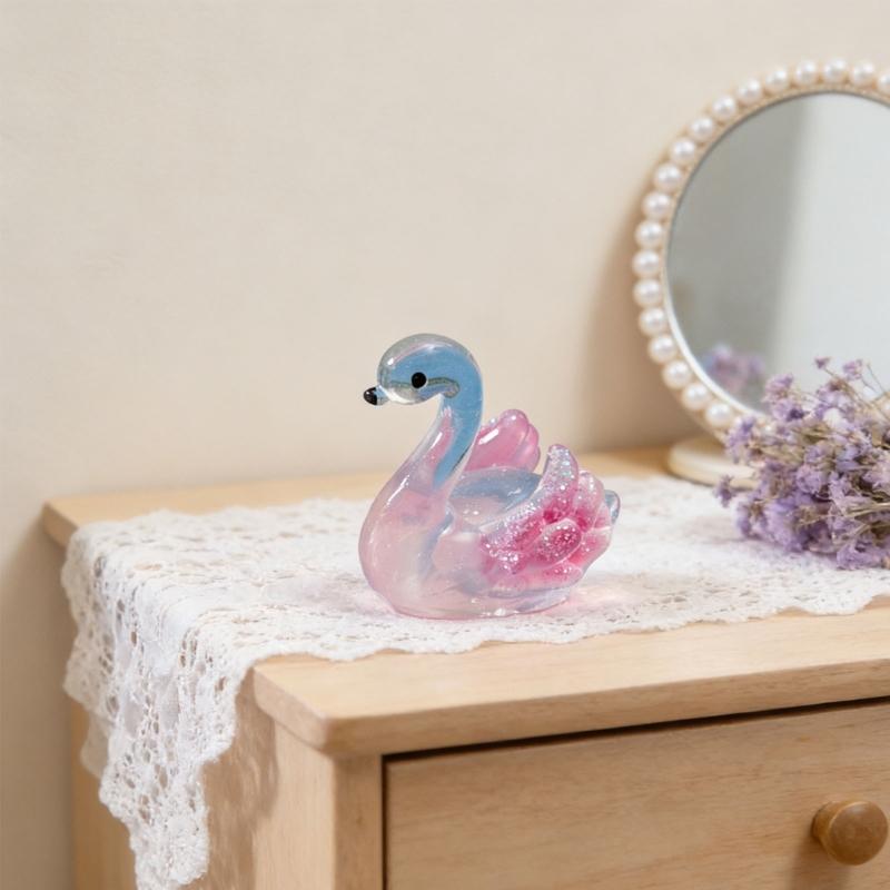 4 Pezzi Anatre Trasparenti Carine Resina Miniatura Figure Ornamenti Per Arte Fatta a Mano E Casa Giardino Decorazione Accessori Regalo