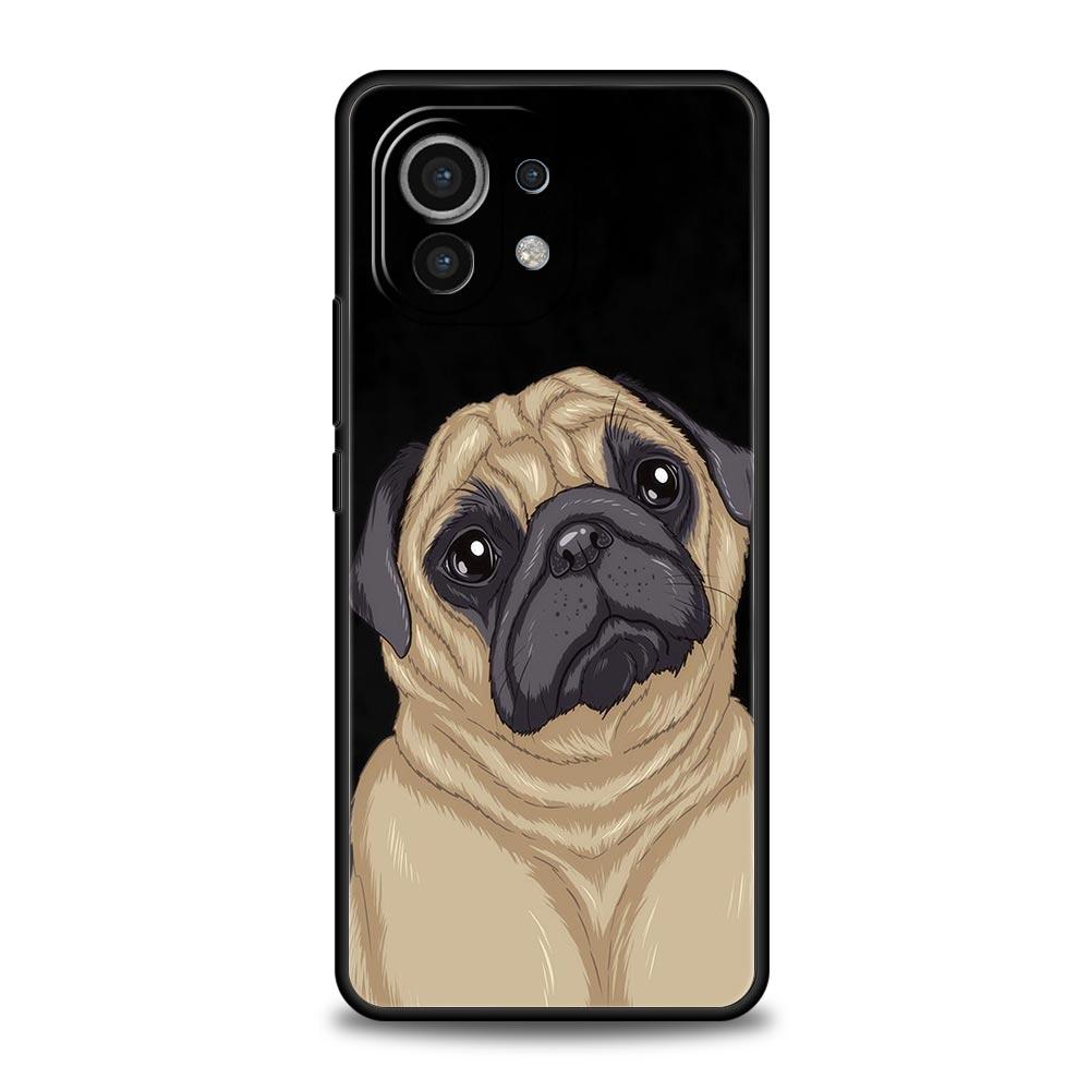 Phone Case For Xiaomi Mi 15 14 14T 13T 12T Pro 12 13 11 Lite 5G 11T X6 X5 Pro Soft TPU Cover Cute Pug Dog