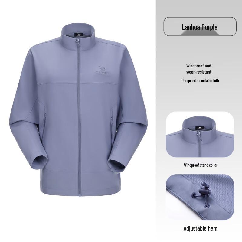 CAMEL Women s Stand-Collar Fleece Lined Waterproof Softshell Hiking Jacket S