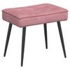 Pink Velvet Relaxation Armchair with Footstool