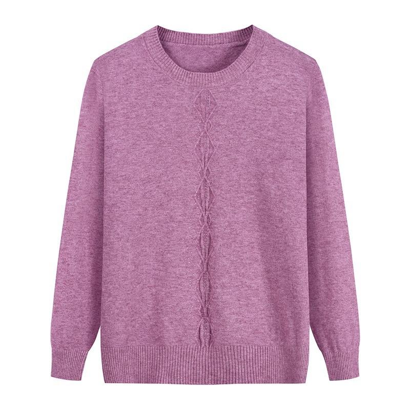 

Women s Autumn/Winter Semi-High Neck Top: New Elastic Solid Color Sweater for Middle-Aged and Elderly XL recommended 80-110 jin