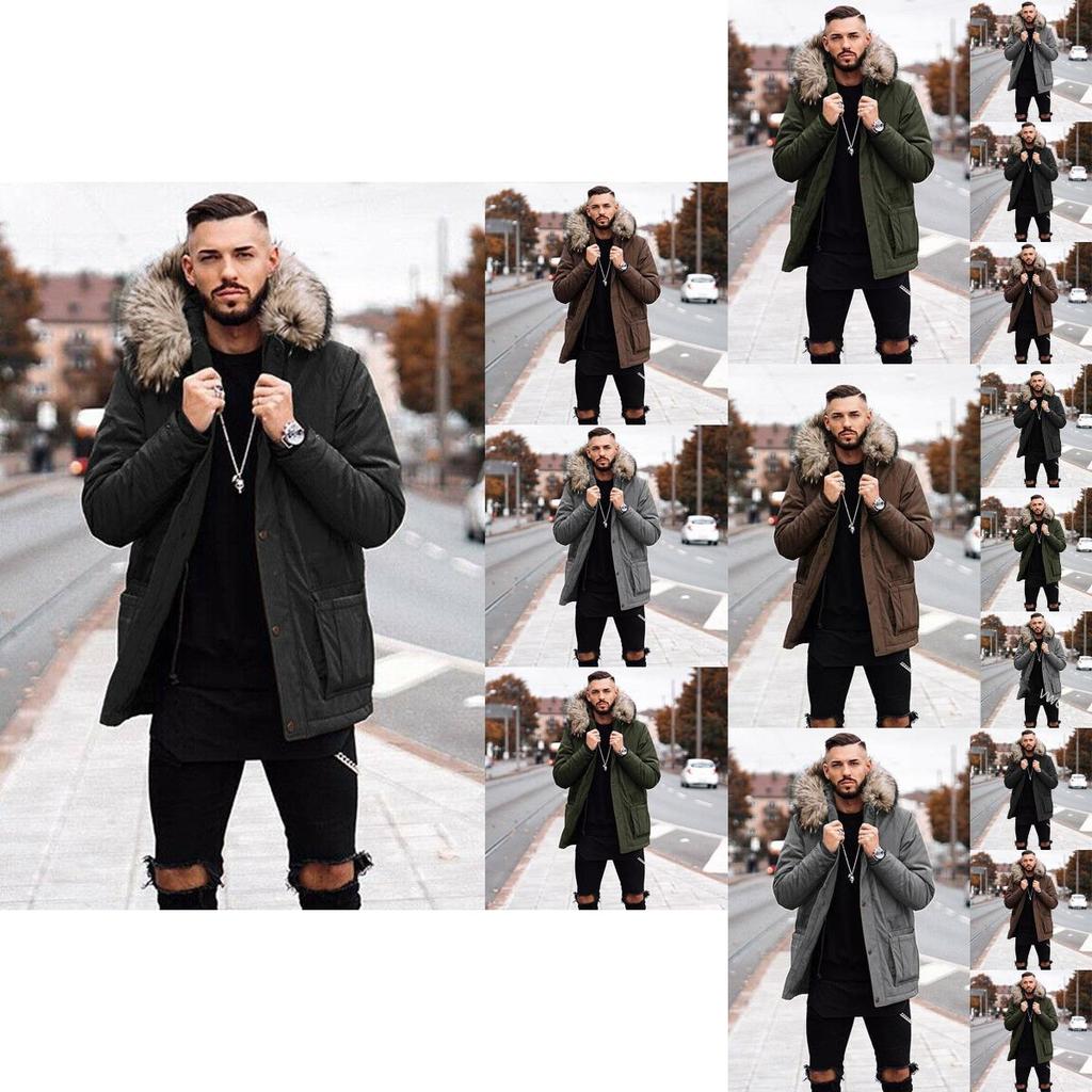 Ultra-warm Men's Winter Parka Jacket With Luxurious Faux Fur Collar