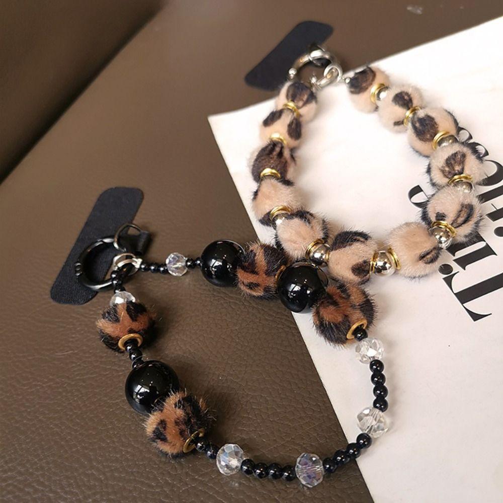 

Short Mobile Phone Lanyard Leopard Print Girls Phone Pendant New Year Gifts Style B