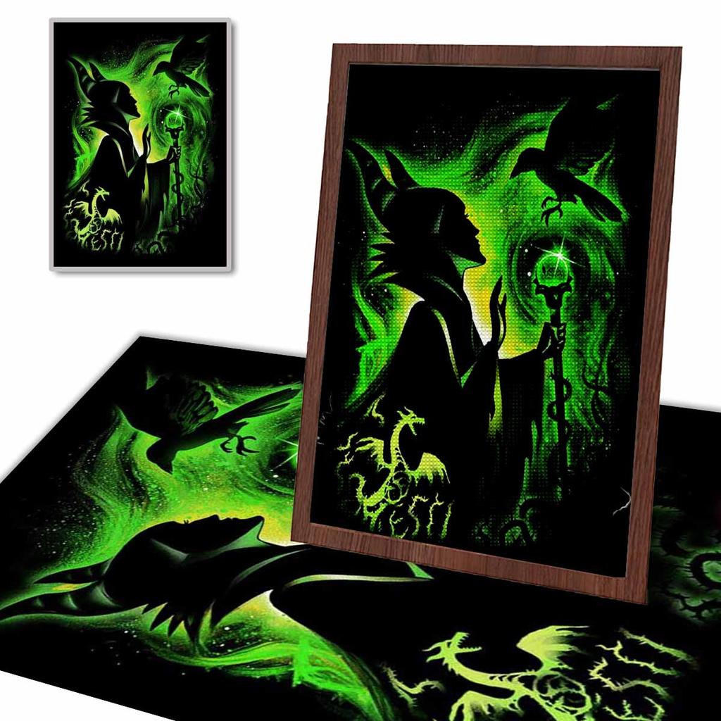 Full Round Diamond Painting The Green Crow Art Rhinestone Picture Mosaic DIY 5D Cross Stitch Embroidery Home Decoration