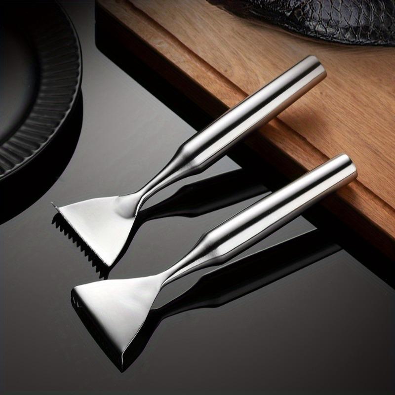 [Fish Scale Planer] 1pc premium 304 stainless steel manual fish scaler. Thick sturdy blade for quick descaling, ideal for home seafood prep.