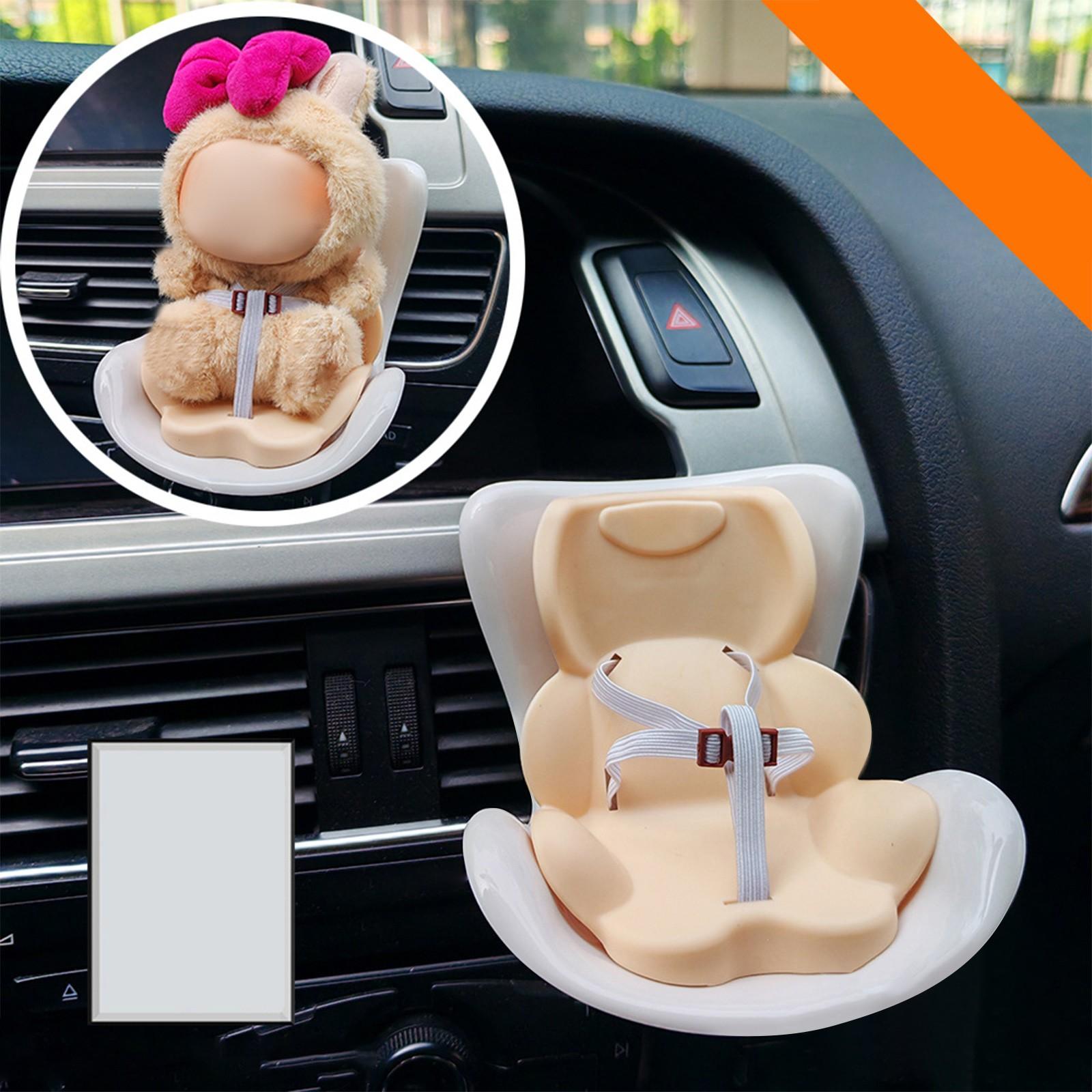 

Автокрісло для ляльок із м’якою плюшевою подушкою, вентиляційним затискачем і настільною підставкою – мила та практична прикраса автомобіля для шанувальників ляльок і колекціонерів! кавовий