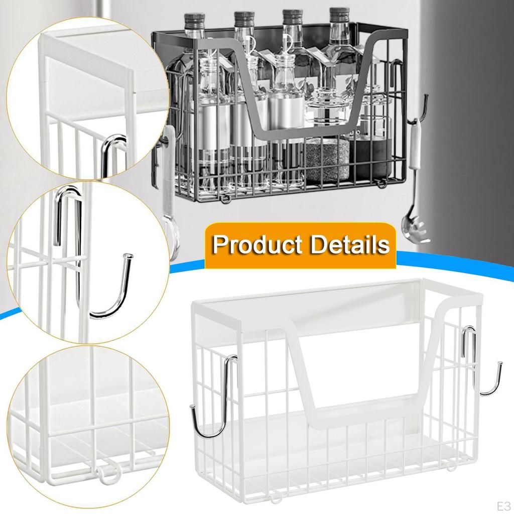 Refrigerator Side Shelf Basket Moveable Seasoning Organization Spice Rack Organizer for Home Cabinet