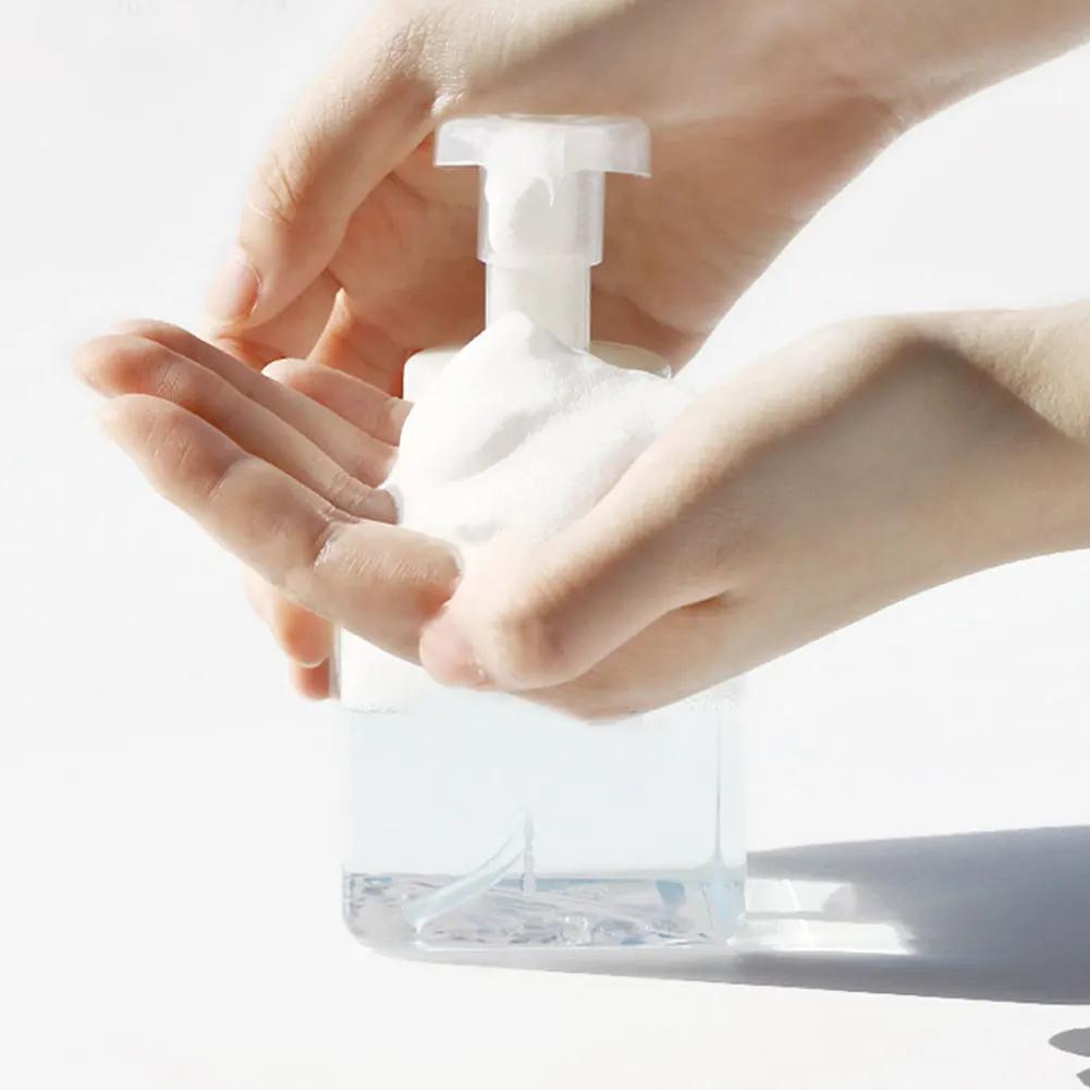 250/450/650ML Empty Square Clear Foaming Bottle Liquid Soap Whipped Mousse Points Shampoo Lotion Shower Hand Washing Gel Pump