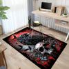 Gothic Crow Skull Rug Crystal Velvet Black Red Blood Drip Macabre Decor Kitchen Bathroom