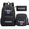 3pcs Messi Football Cool Backpacks Capacity Rucksack Girl Boys Simple Shoulder Bag High School Bag Women Men Daily Backpack Bag