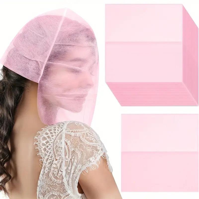 50/100Pcs Disposable Makeup Protector Hoods Breathable Cosmetic Beauty Masks For Bridal Party Wedding Travel Daily Makeup