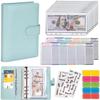 Binder Cash Envelopes A6 Money Saving Binder with Zipper Envelopes (Blue)