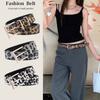 Metal Buckle Leopard Print Belt Y2K Punk Waistband Fashion PU Leather Waist Belt  Female/Girls