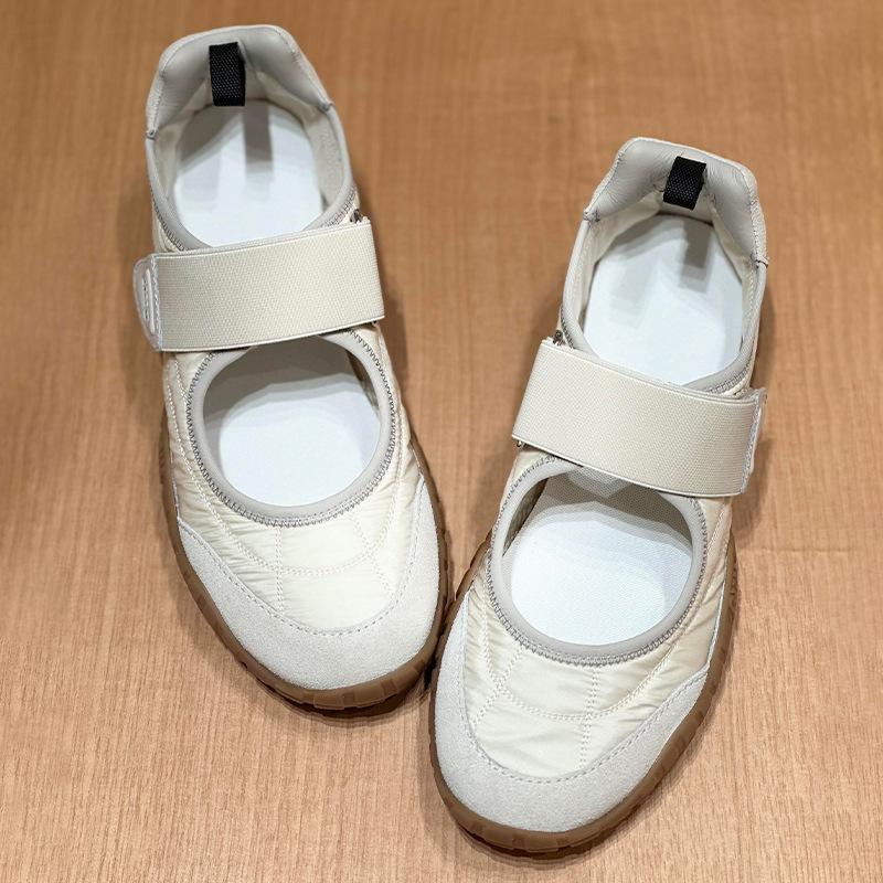 Rindslederversion~ Echtes Leder Nische Innenhöhe Erhöhung Mary Jane Einzelne Schuhe Damen Klettverschluss Casual Sportliche Board Schuhe Ballerinas