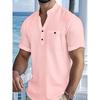 Herren Kurzarm T-Shirt Retro Atmungsaktiv und Leicht Herren Baumwolle und Leinen Tang Kleidung
