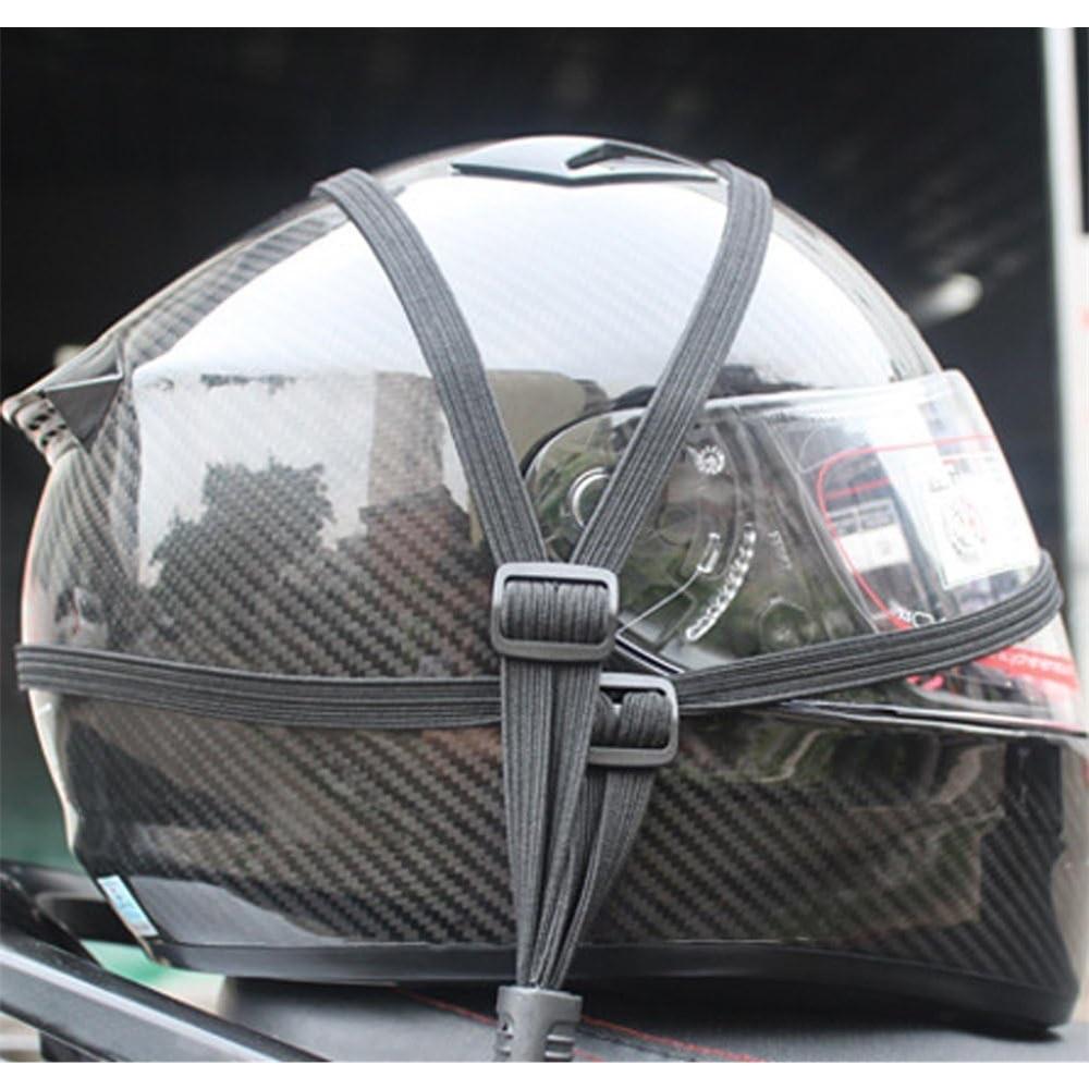 2 Pcs Universal Motorcycle Helmet Luggage Rope 24" Motorcycle Bungee Cord Bandage Retractable Elastic Strap With 2 Hooks (Black)