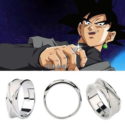 Anime Black Son Goku Gokou Time Finger Ring Stylish Simplicity Silver Cross Ring