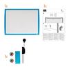 Tableau blanc magnétique - nobo - 585 x 430 mm - cadre bleu - accessoires inclus - décoration murale