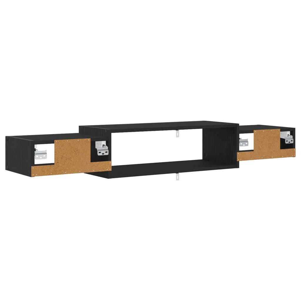 Wall Mounted TV Cabinet Wall Shelf Black Oak