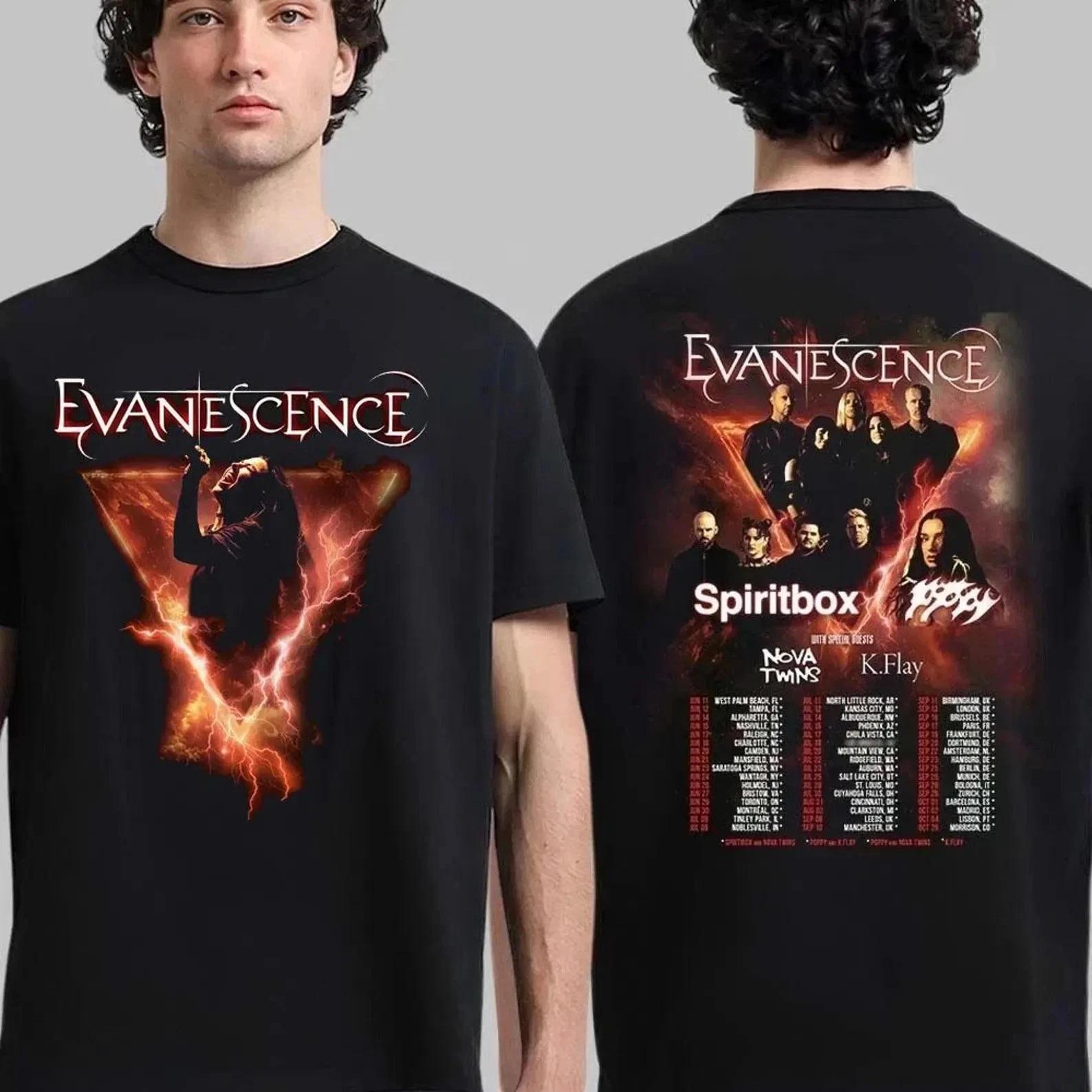 

ZX Evanescence 2026 North America Tour Tshirt Alternative Rock Band TShirt Mens Round Neck Tshirt 4XL