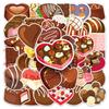 50 Cartoon Chocolate Stickers: Cute, Waterproof Graffiti for Children's Diaries, Suitcases, and Phone Cases