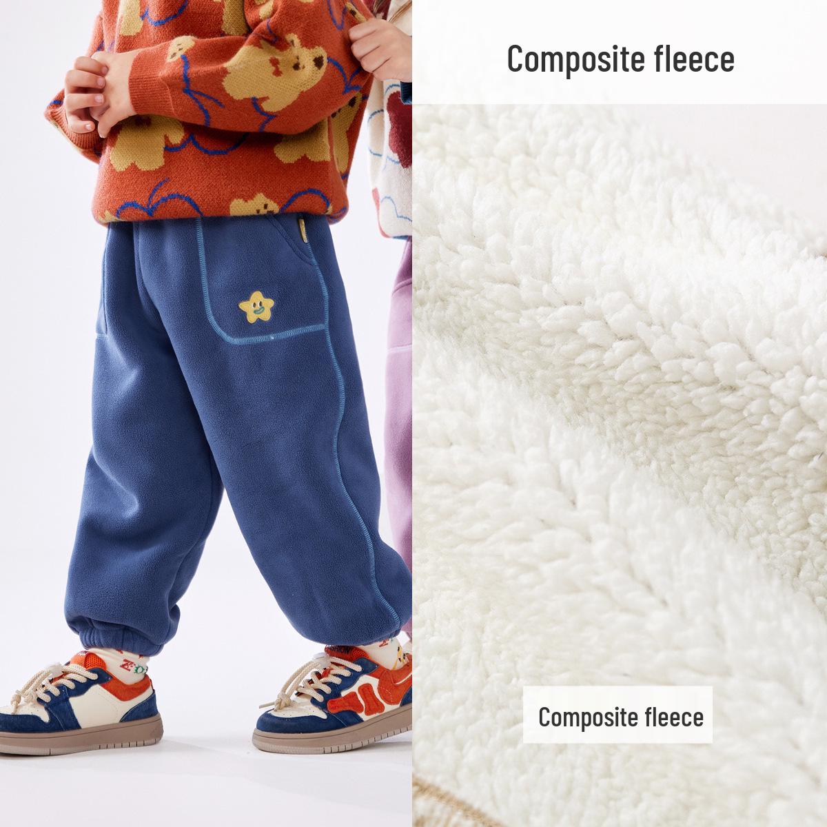 

Children s Fleece One-Piece Winter Pants: Boys Knitted Long Pants & Girls Warm Casual Pants 100 cm