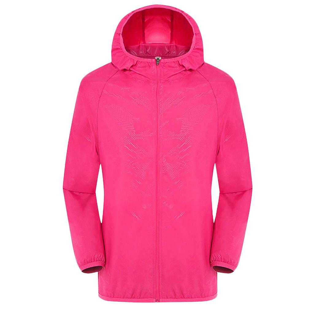 Unisex Solid Color Waterproof Sunscreen Packable Ultralight Windbreaker