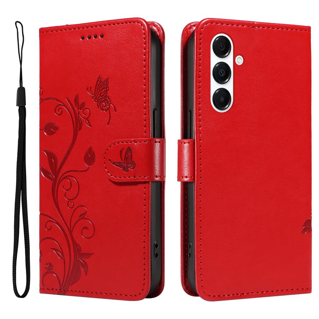 For Samsung Galaxy A16 4G/Galaxy A16 5G/Galaxy A17 5G/Galaxy A26 5G PU Leather Cases Flower Pattern Wallet Stand Phone Cover with Strap